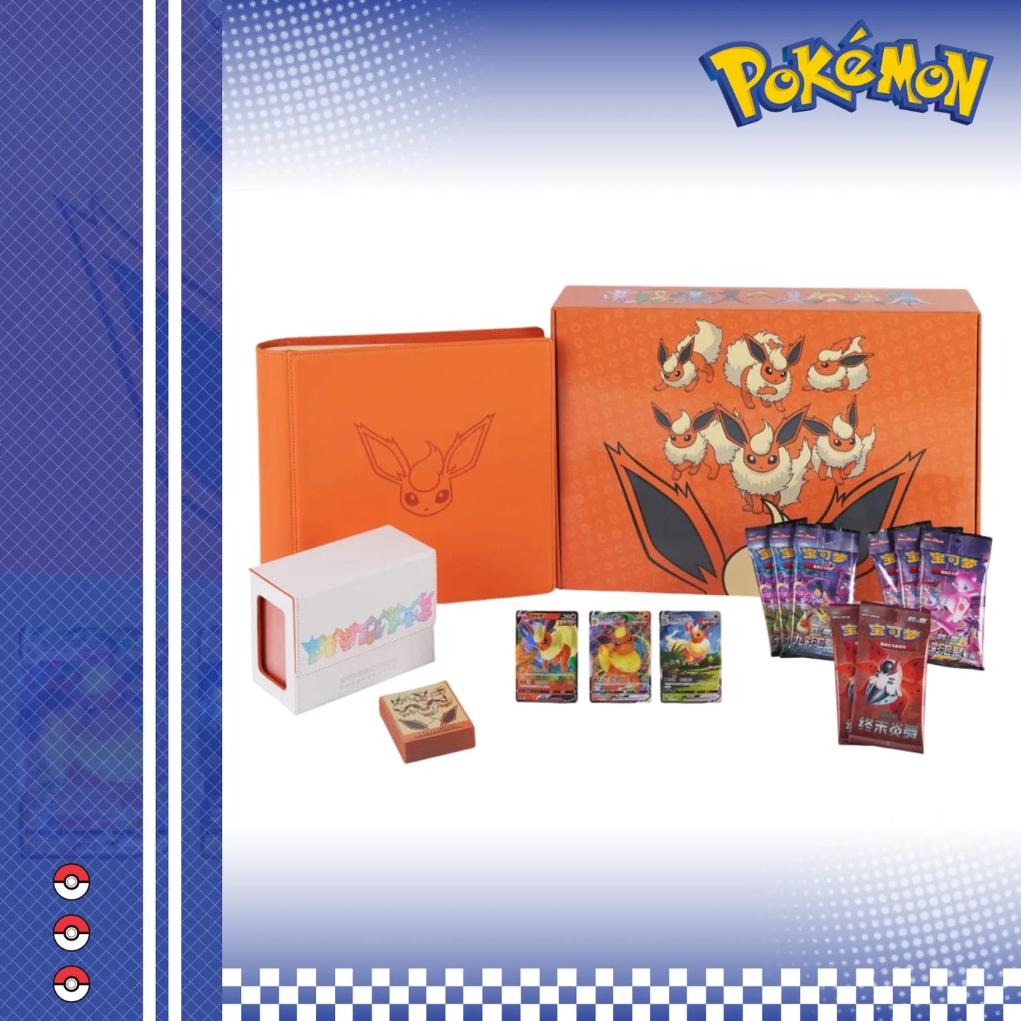 Pokemon TCG S-Chinese 2024 Eevee GX Gift Box Flareon Box Exclusive New Sealed